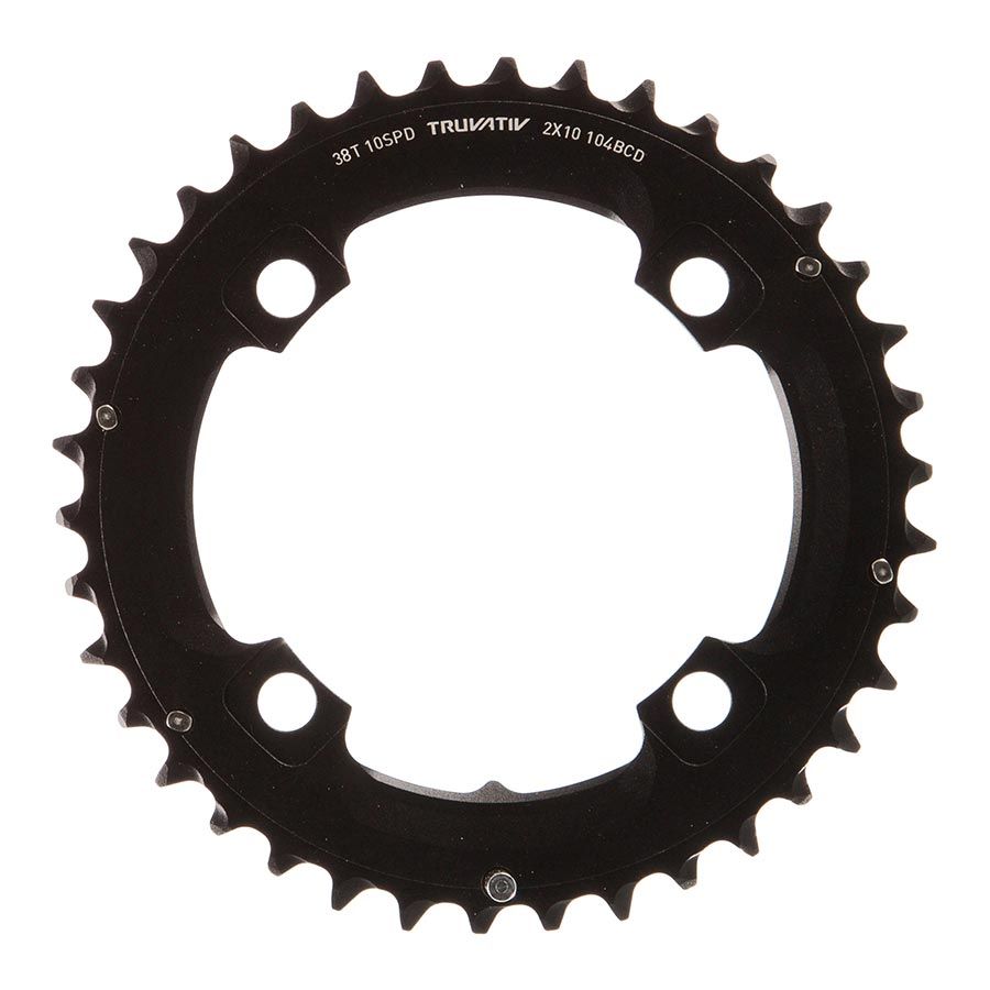 SRAM, 38T, 10 sp, BCD 104mm, 4-Bolt, Outer Chainring, For L-pin GXP, Aluminum, Black, 11.6215.188.440