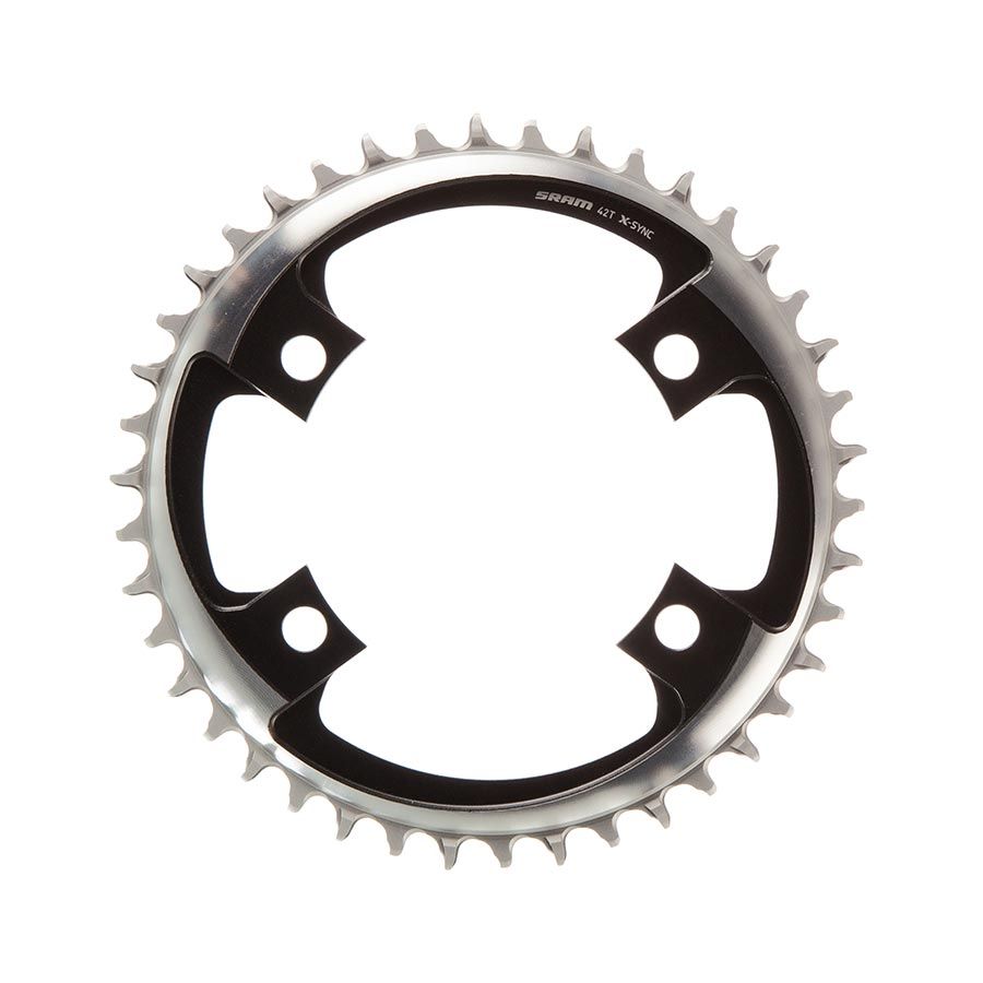 SRAM, X-SYNC 2 107mm, Chainring, Teeth: 42, Speed: 12, BCD: 107, Bolts: 4, Single, Aluminum, Grey