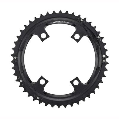 SRAM, Road 110mm Asymmetrical, Chainring, Teeth: 46, Speed: 11, BCD: 110, Bolts: 4, Outer, Aluminum, Black