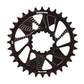 Wheels Manufacturing, 3-Bolt T-Type, Chainring, Teeth: 32, Speed: 12, BCD: Direct Mount SRAM 3 Bolt, Aluminum, Black