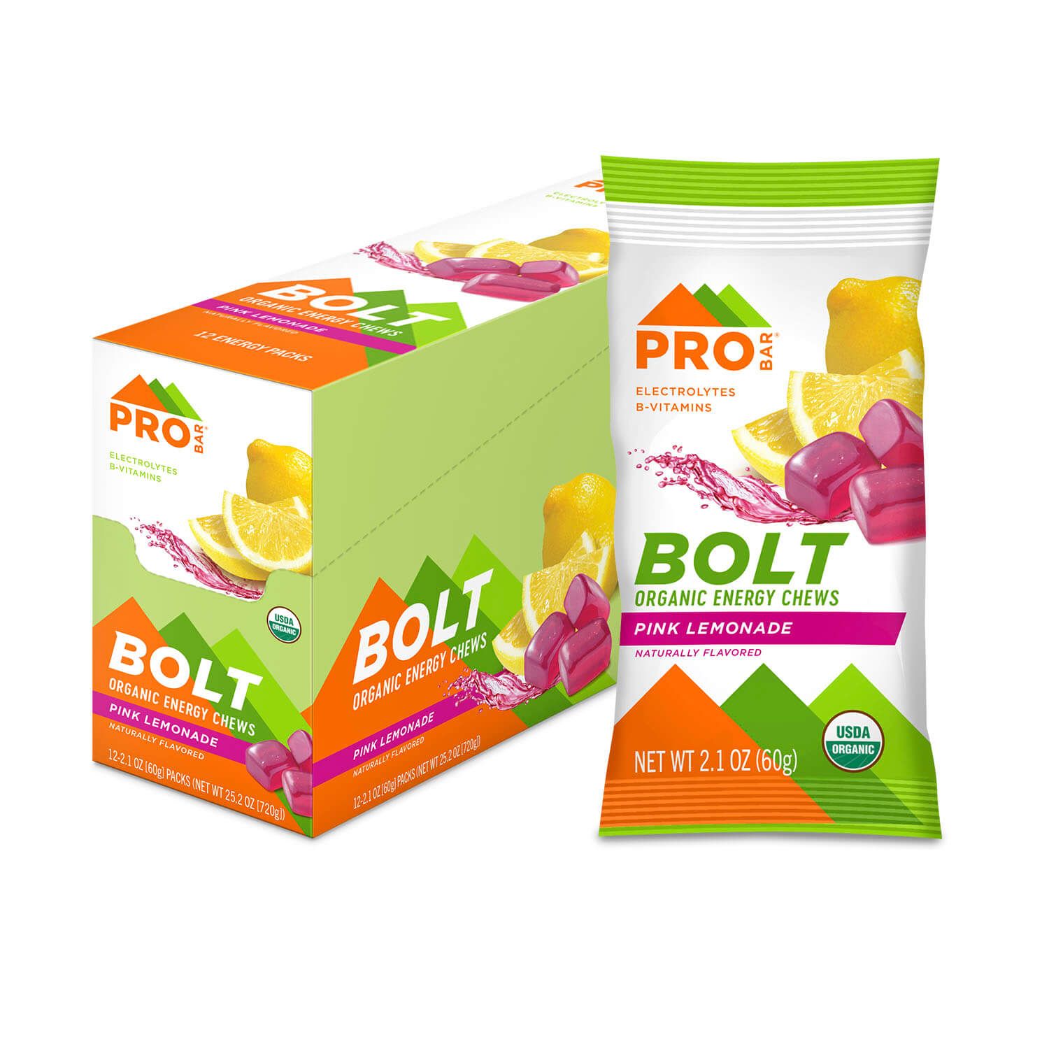 ProBar, Bolt, Chews, Pink Lemonade, 12pcs