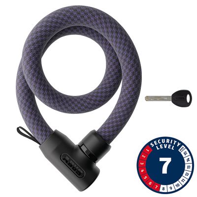 Abus, Yarnit 4004K, Chain Lock, Key, 4mm, 110cm, 3.6', Midnight Purple