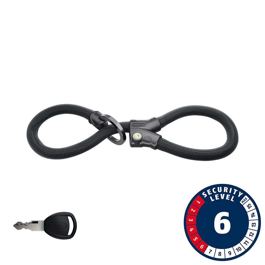 Abus, Infinity Loop Plus 1806K, Chain Lock, Key, 6mm, 110cm, 3.6', Black