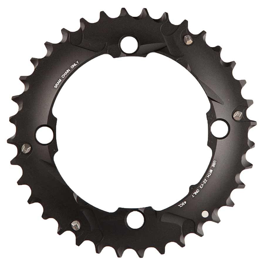 SRAM, 36T, 10 sp, BCD 104mm, 4-Bolt, Outer Chainring, For L-pin GXP, Aluminum, Black, 11.6215.188.430