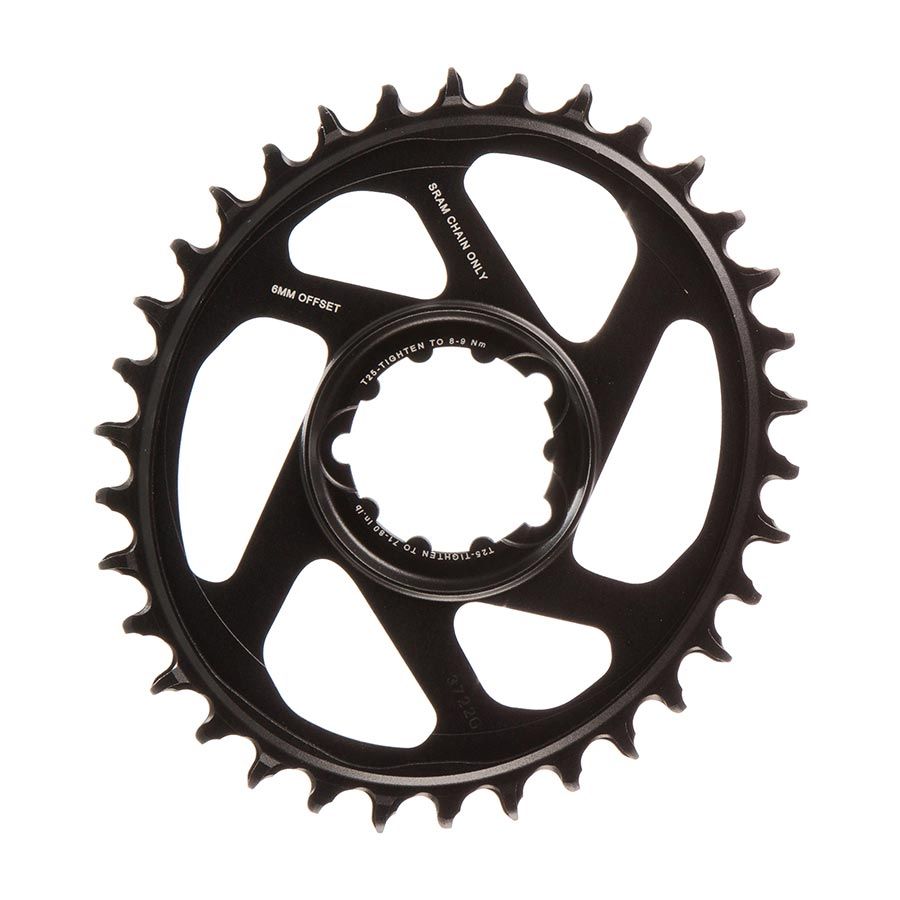 SRAM, X-Sync 2 Oval, 34T Chainring, 11/12sp, BCD: Direct Mount, Aluminum, Black, 6mm offset