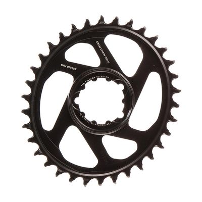 SRAM, X-Sync 2 Oval, 34T Chainring, 11/12sp, BCD: Direct Mount, Aluminum, Black, 6mm offset