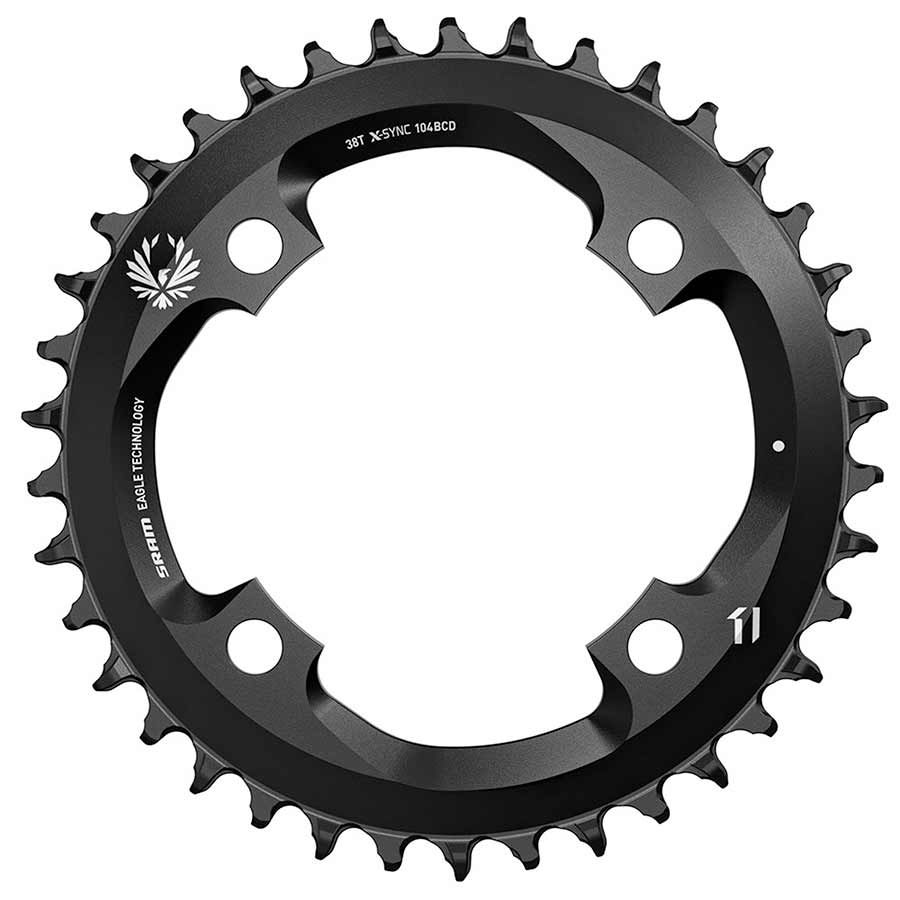 SRAM, X-SYNC 2, 38 Chainring, 12sp, BCD: 104, Aluminum, Black