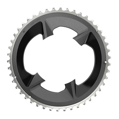 SRAM, Rival D1 2x 107mm, Chainring, Teeth: 46, Speed: 12, BCD: 107mm, Bolts: 4, Aluminum, Black
