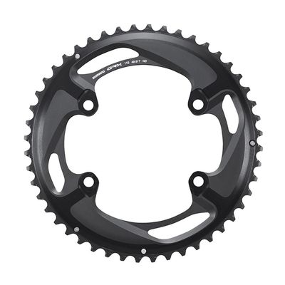 Shimano, GRX FC-RX810 2x11, Chainring, Teeth: 48, Speed: 11, BCD: 110, Bolts: 4, Outer, Aluminum, Black