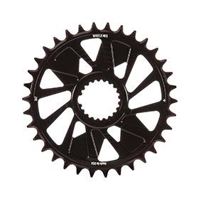 Wheels Manufacturing, Shimano DM HG+ Outboard, Chainring, Teeth: 34, Speed: 12, BCD: Direct Mount Shimano, Single, 7075 Aluminum, Black