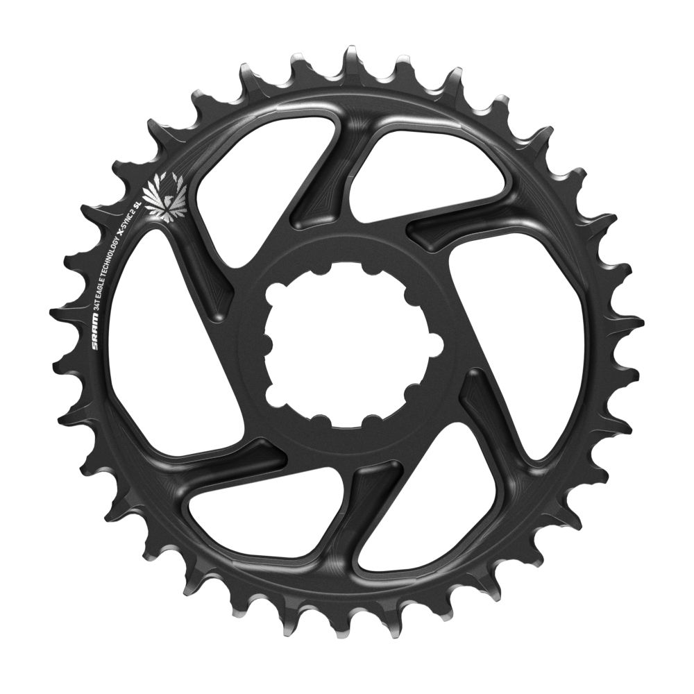 SRAM, X-SYNC Eagle Steel 6mm F1, Chainring, Teeth: 34, Speed: 12, BCD: Direct Mount SRAM 3 Bolt, Bolts: 3, Steel, Black