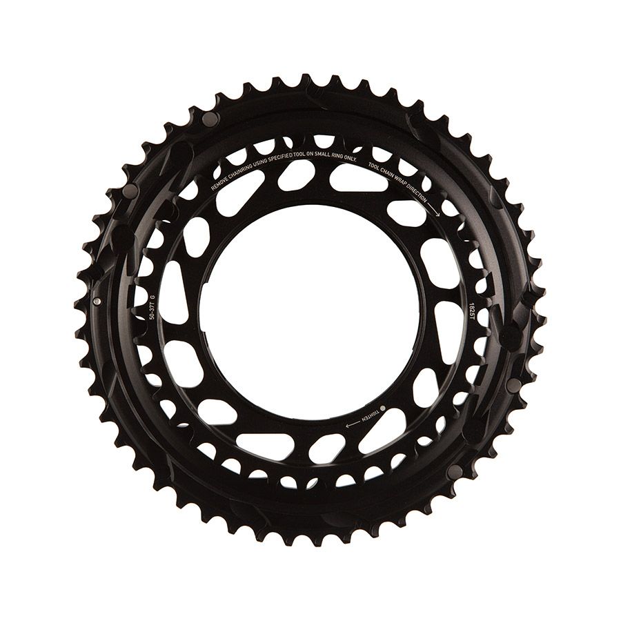 SRAM, Force E1 2x Thread Mount, Chainring, Teeth: 50/37, Speed: 12, BCD: Thread Mount, Black