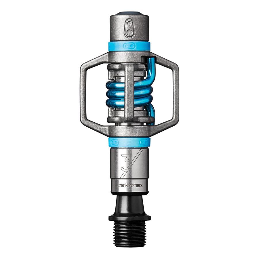 crankbrothers, EGGBEATER 3, Pedals, Body: Stainless steel, Spindle: Cr-Mo, 9/16'', Electric Blue Spring, Pair