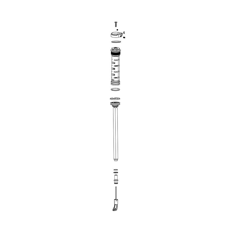 RockShox, Fork Damper Assembly - Remote 10mm (2013+ Pushloc, Oneloc, Twistloc) Moco RL (.8mm) 130-150mm (Right Side Internals)- (Boost Only)Sektor Silver  A2 (2017+)/Recon RL A1-A2 (2018+), 11.4018.10
