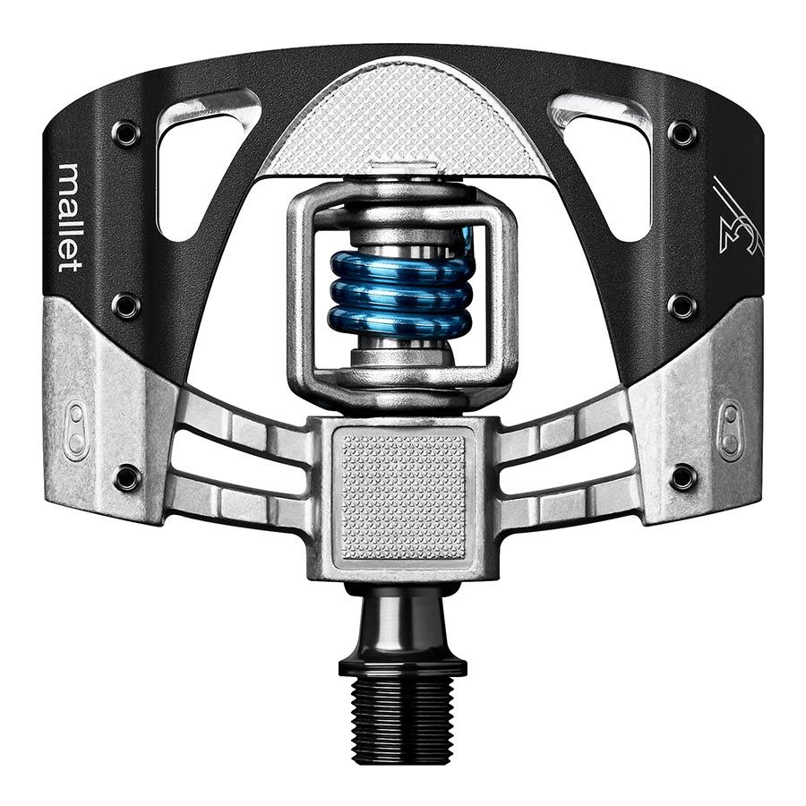 crankbrothers, MALLET 3, Pedals, Body: Aluminum, Spindle: Cr-Mo, 9/16'', Raw &amp; Black / Light Blue Spring, Pair