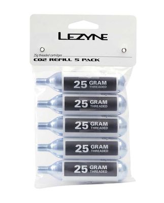 Lezyne, COÂ˛ Cartridges, Threaded, 25g, 5 units