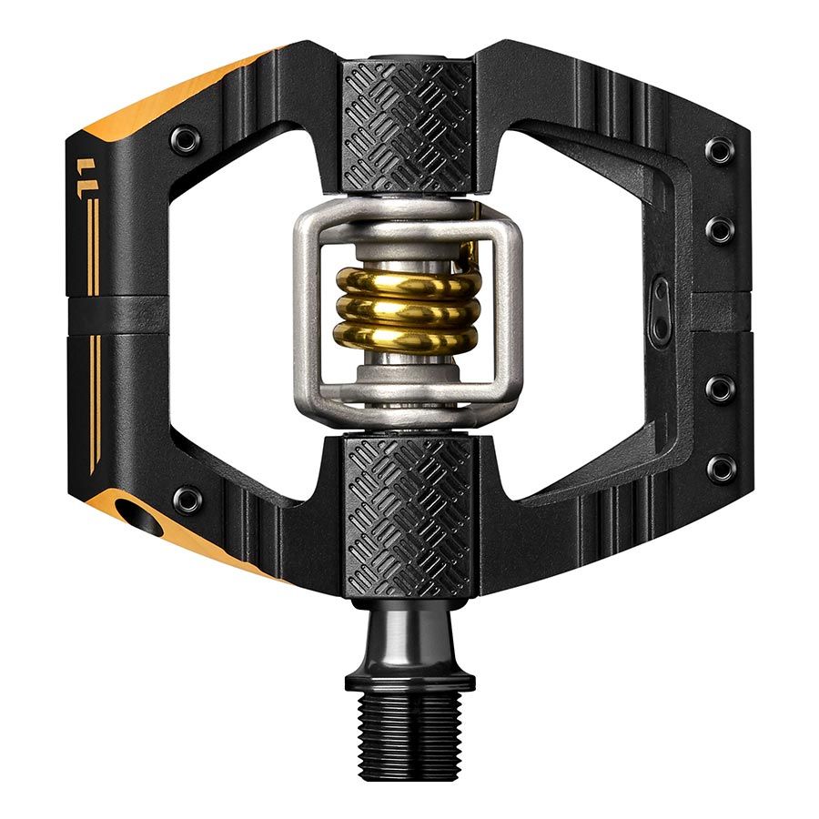 crankbrothers, MALLET ENDURO 11, Pedals, Body: Aluminum, Spindle: Cr-Mo, 9/16'', Black &amp; Gold / Gold Spring, Pair
