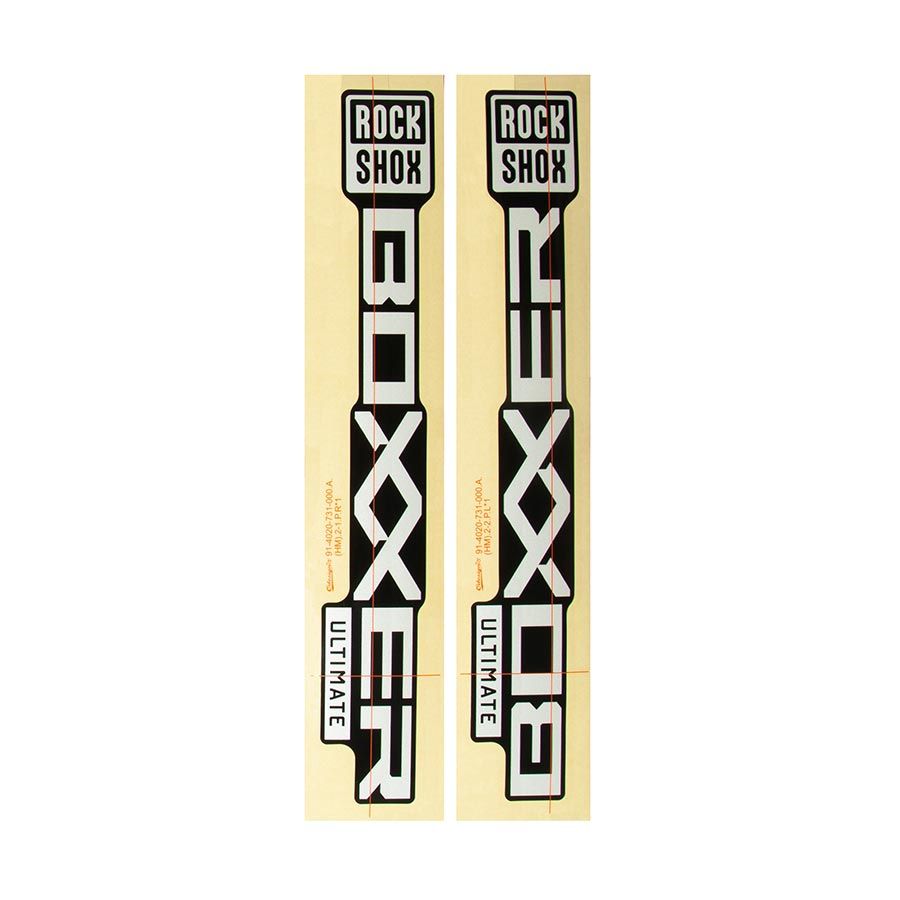 RockShox, Decal Kit for BoXXer Ultimate D1, Silver for Gloss Black