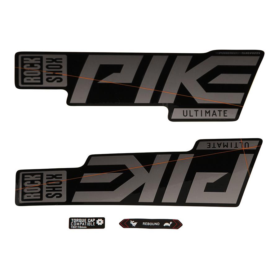 RockShox, Pike Ultimate Decal Kit, Gloss Polar for Gloss Black Lowers