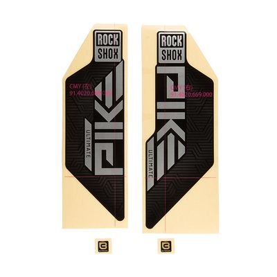 RockShox, Decal Kit for Pike Ultimate 2023, Matte Silver for Gloss Black