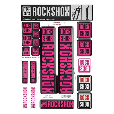 RockShox, 35mm Decal Kit - MY18, Magenta, Kit
