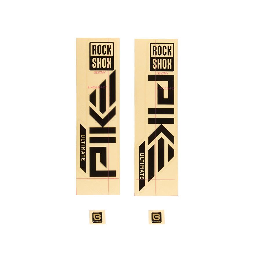 RockShox, Decal Kit for Pike Ultimate 2023, Gloss Black for Silver