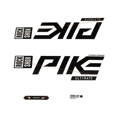 RockShox, Pike Ultimate Decal Kit, Gloss Black for Silver Lowers