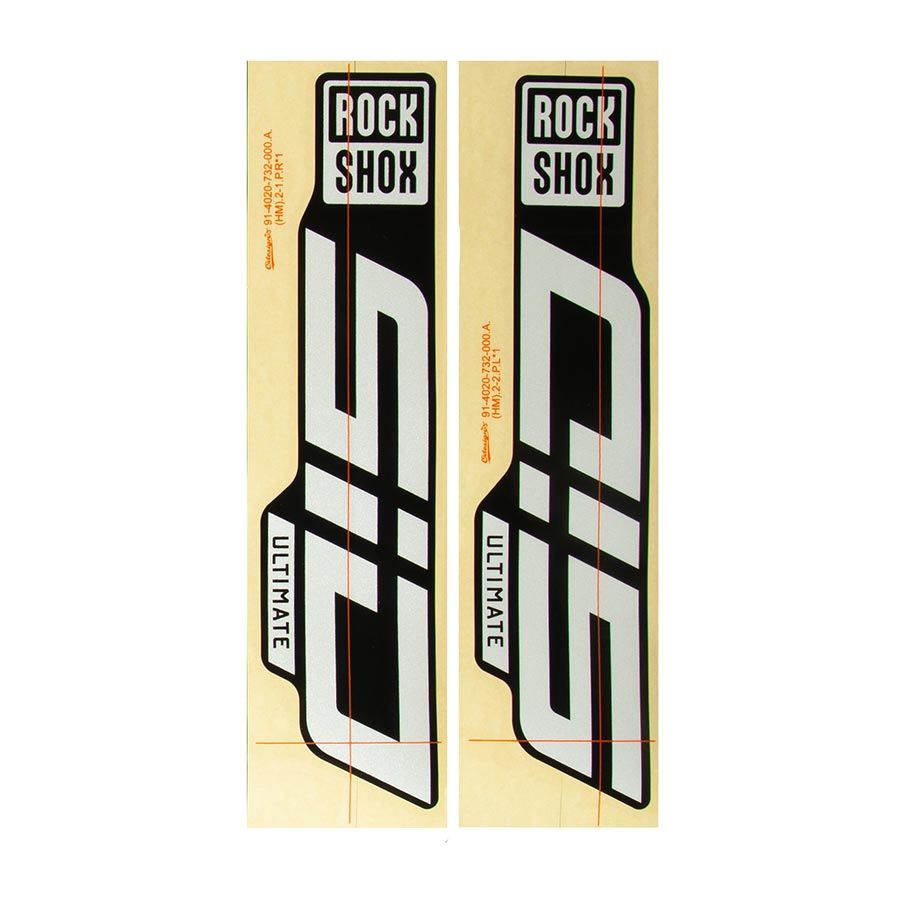 RockShox, Decal Kit for SID 35 D1, Gloss Polar Foil for Gloss Black, Kit
