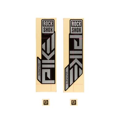 RockShox, Decal Kit for Pike Ultimate 2023, Matte Silver for High Gloss Black