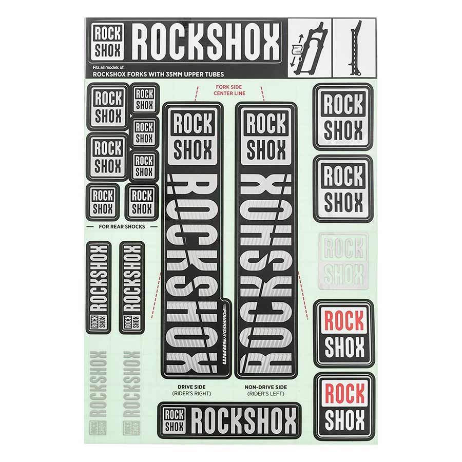 RockShox, 35mm Decal Kit - MY18, Grey, Kit