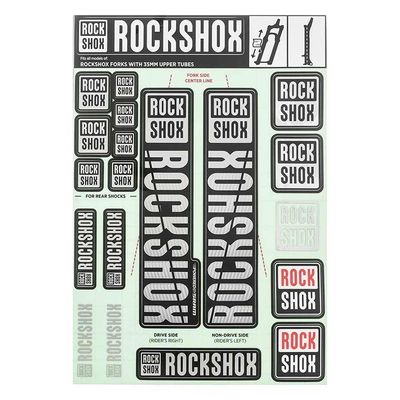 RockShox, 35mm Decal Kit - MY18, Grey, Kit