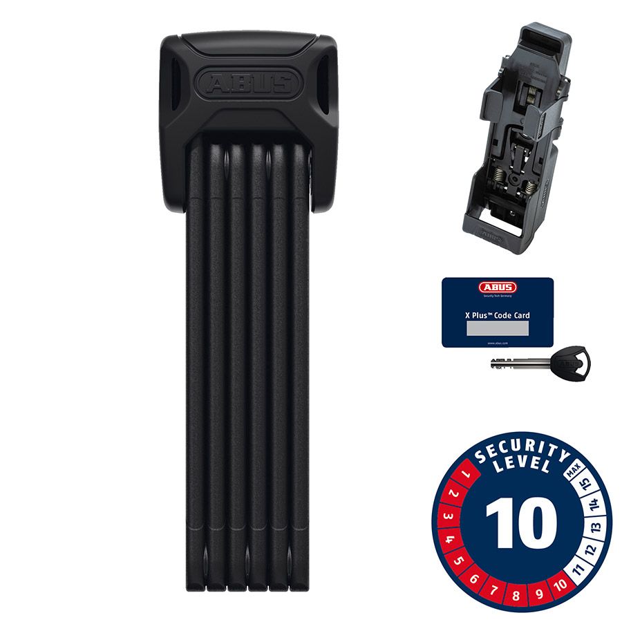 Abus, Bordo XPlus 6000K, Folding Lock, Key, 5.0mm, 90cm, 2.95', SF, Black