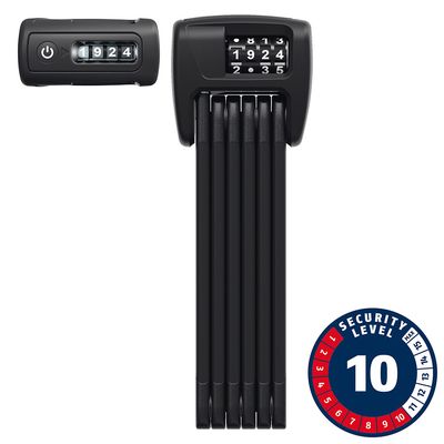 Abus, Bordo 6000C with LED, Folding Lock, Combination, 5mm, 90cm, 3', Black