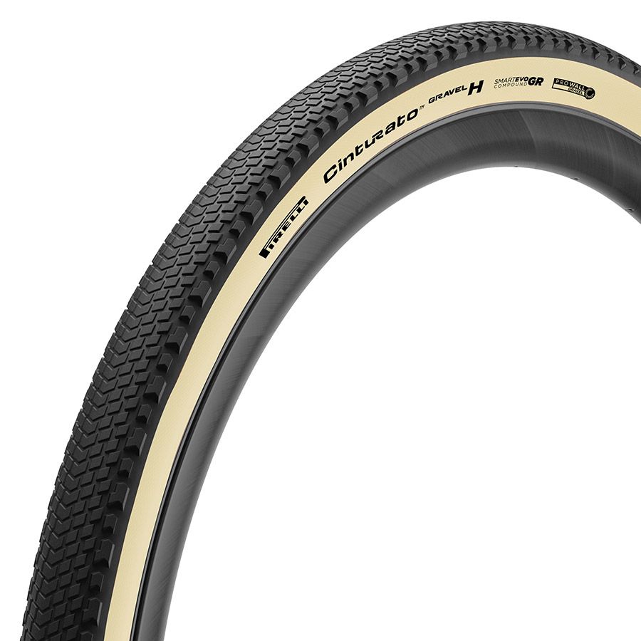 Pirelli, Cinturato Gravel H HP-Line, Gravel Tire, 700x50C, Folding, Tubeless Ready, SmartEVO GR, ProWALL Gravel, 120TPI, White