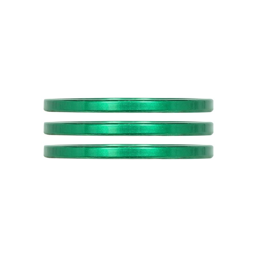 Industry Nine, iRiX, Headset Spacer, 1-1/8'', Height: 2.5mm, Aluminum, Green, 3pcs