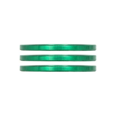 Industry Nine, iRiX, Headset Spacer, 1-1/8'', Height: 2.5mm, Aluminum, Green, 3pcs
