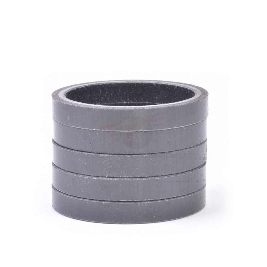 Wheels Manufacturing, Gloss Carbon, Headset Spacer, 1-1/8'', Height: 5mm, Carbon, Black, 5pcs