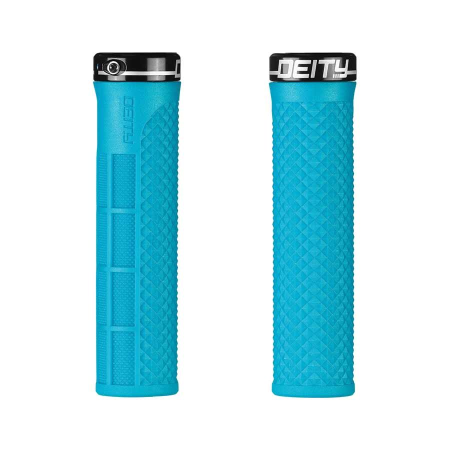 Deity, LockJaw, Grips, 132mm, Turquoise, Pair