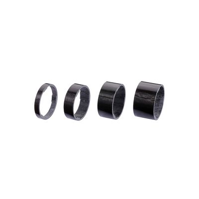 BBB Cycling, BHP-35 UltraSpace, Headset Spacer, 1-1/8'', Height: 5mm/10mm/15mm/20mm, Carbon, Black, 4pcs