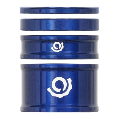 Industry Nine, iRiX, Headset Spacer Kit, 1-1/8'', Height: 2.5mm/5mm/10mm/20mm, Aluminum, Blue