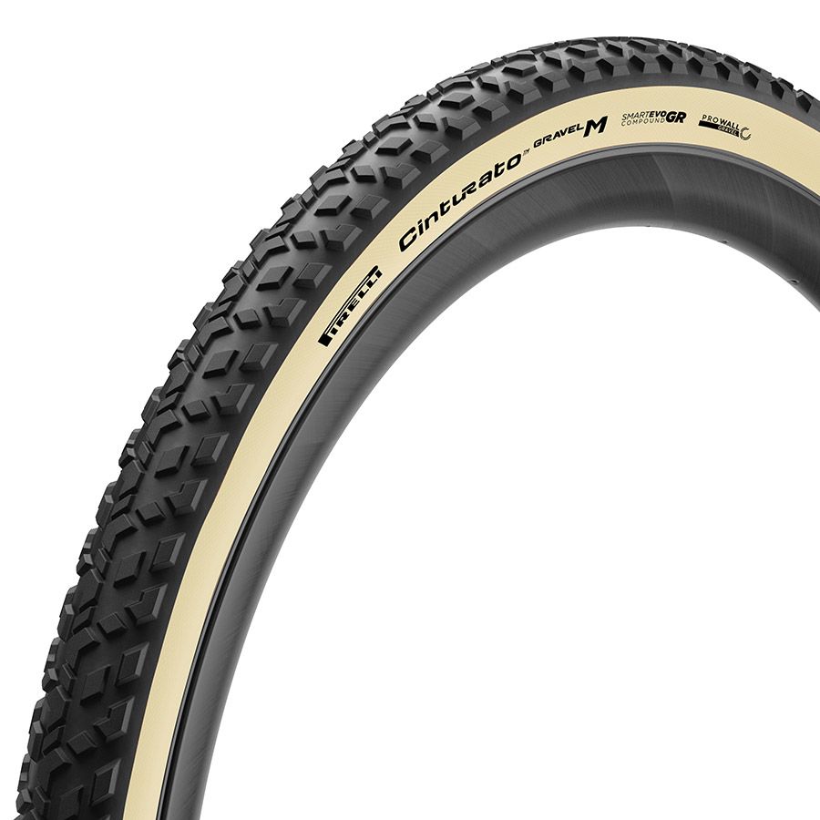 Pirelli, Cinturato Gravel M HP-Line, Gravel Tire, 700x45C, Folding, Tubeless Ready, SmartEVO GR, ProWALL Gravel, 120TPI, White
