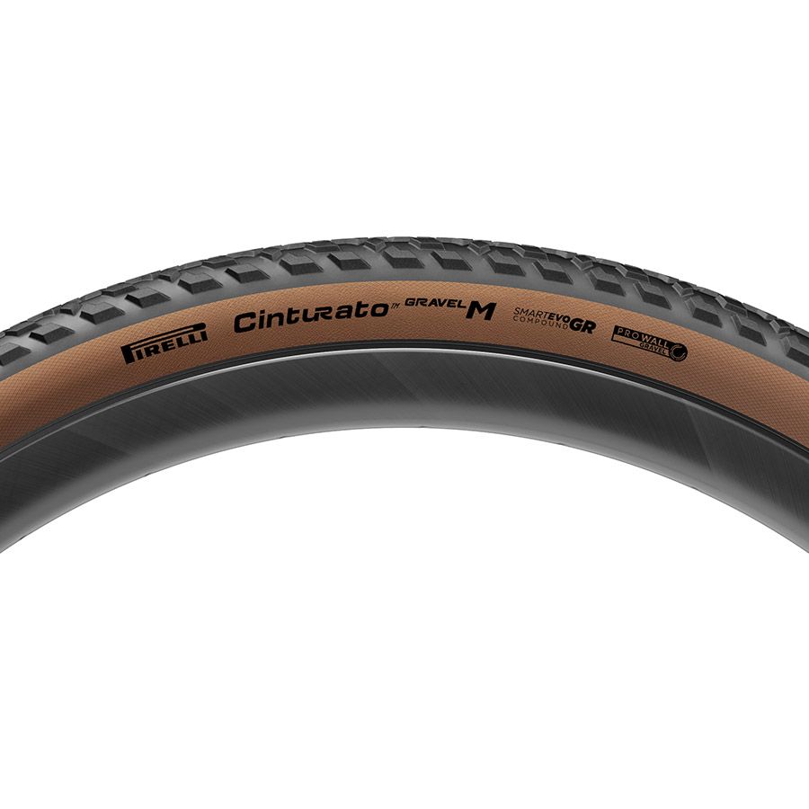 Pirelli, Cinturato Gravel M HP-Line, Gravel Tire, 700x40C, Folding, Tubeless Ready, SmartEVO GR, ProWALL Gravel, 120TPI, Tanwall