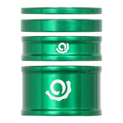 Industry Nine, iRiX, Headset Spacer Kit, 1-1/8'', Height: 2.5mm/5mm/10mm/20mm, Aluminum, Green