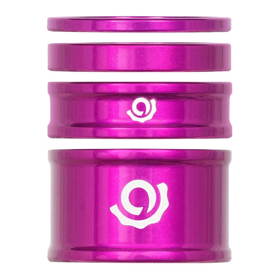 Industry Nine, iRiX, Headset Spacer Kit, 1-1/8'', Height: 2.5mm/5mm/10mm/20mm, Aluminum, Purple