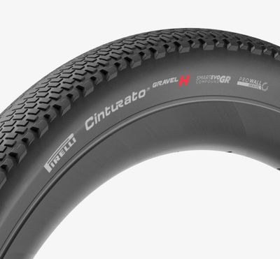 Pirelli, Cinturato Gravel H HP-Line, Gravel Tire, 700x40C, Folding, Tubeless Ready, SmartEVO GR, ProWALL Gravel, 120TPI, White