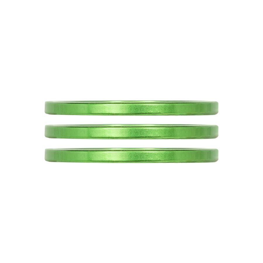 Industry Nine, iRiX, Headset Spacer, 1-1/8'', Height: 2.5mm, Aluminum, Lime, 3pcs