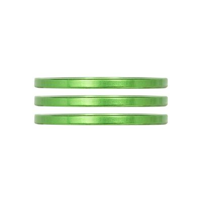 Industry Nine, iRiX, Headset Spacer, 1-1/8'', Height: 2.5mm, Aluminum, Lime, 3pcs