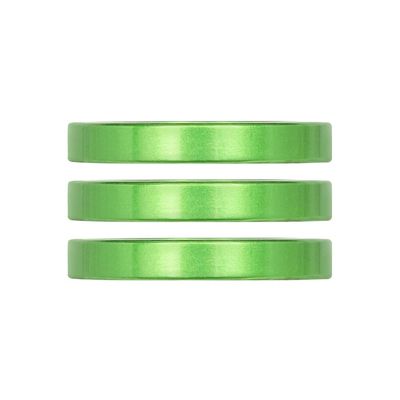 Industry Nine, iRiX, Headset Spacer, 1-1/8'', Height: 5mm, Aluminum, Lime, 3pcs