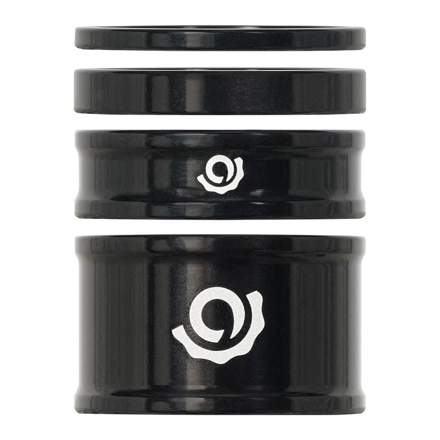 Industry Nine, iRiX, Headset Spacer Kit, 1-1/8'', Height: 2.5mm/5mm/10mm/20mm, Aluminum, Black