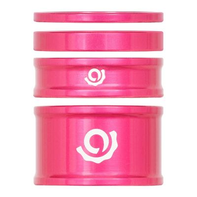 Industry Nine, iRiX, Headset Spacer Kit, 1-1/8'', Height: 2.5mm/5mm/10mm/20mm, Aluminum, Pink